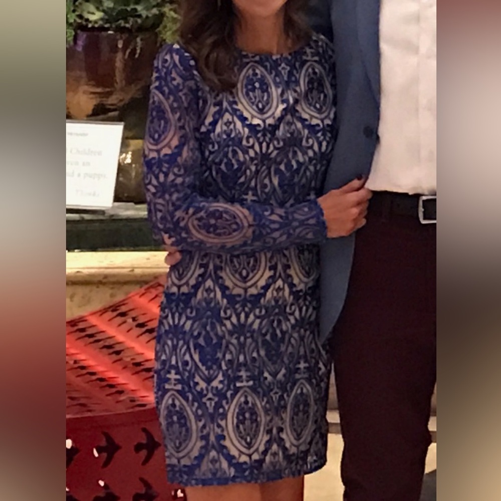 The Jetset Diaries Blue Bodycon Long Sleeve Dress